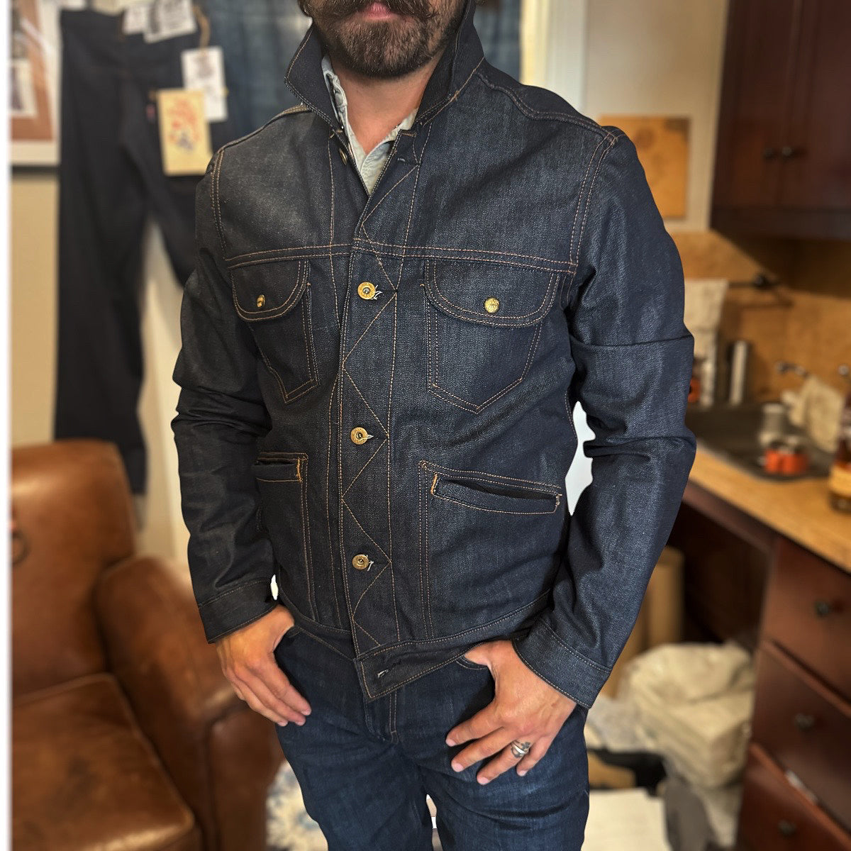 #901 13.5oz Cone Mills Selvage Denim Britton-Mason Farm Jacket