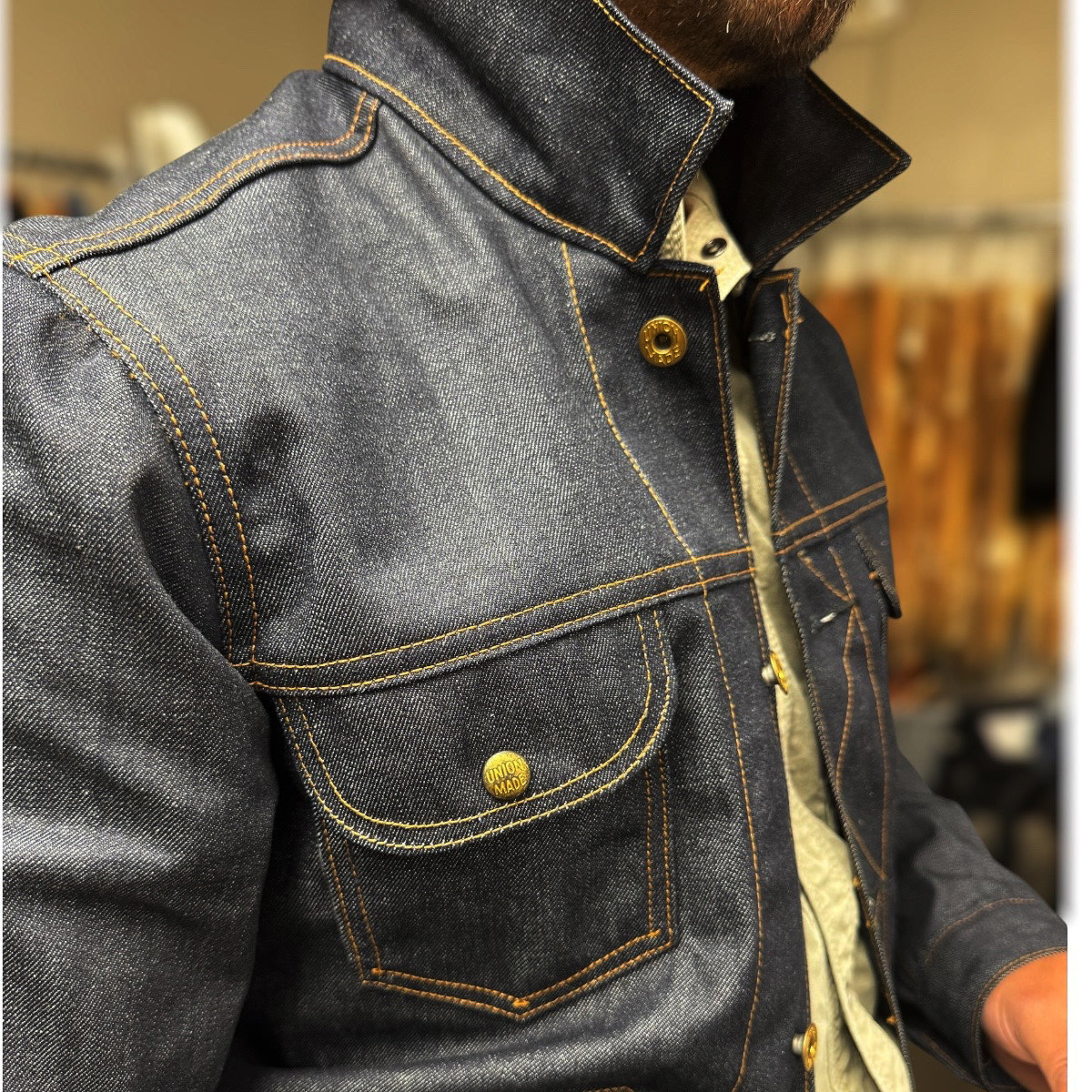 #901 13.5oz Cone Mills Selvage Denim Britton-Mason Farm Jacket