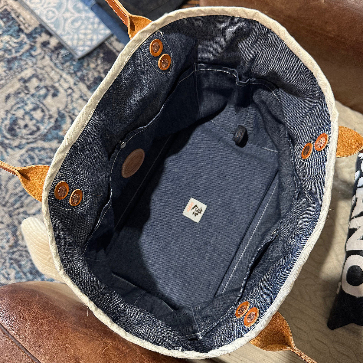 The Medium Farm Canvas/Denim Tote Bag
