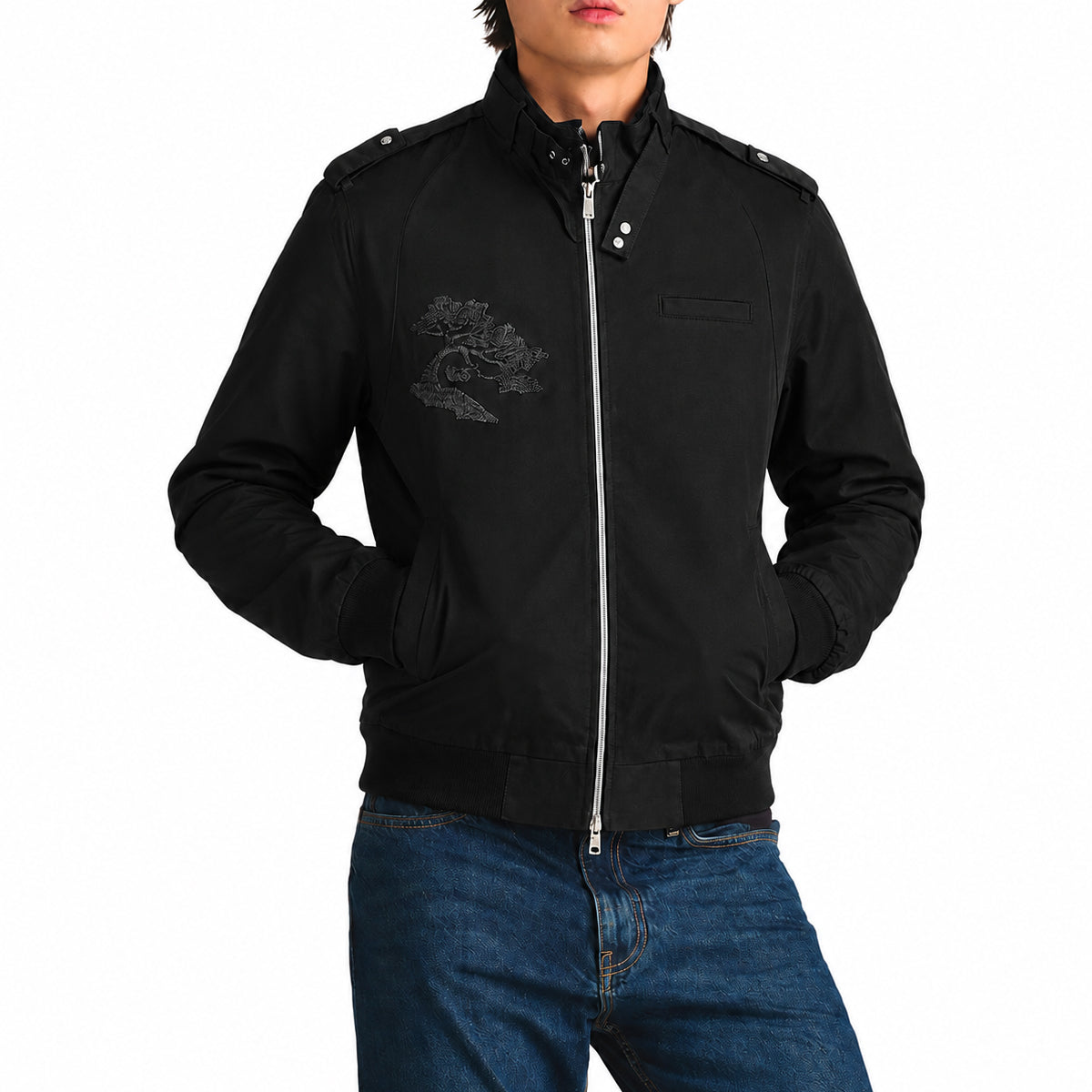 10oz Japanese Supima Cotton MO Jacket Black [Slim Fit]