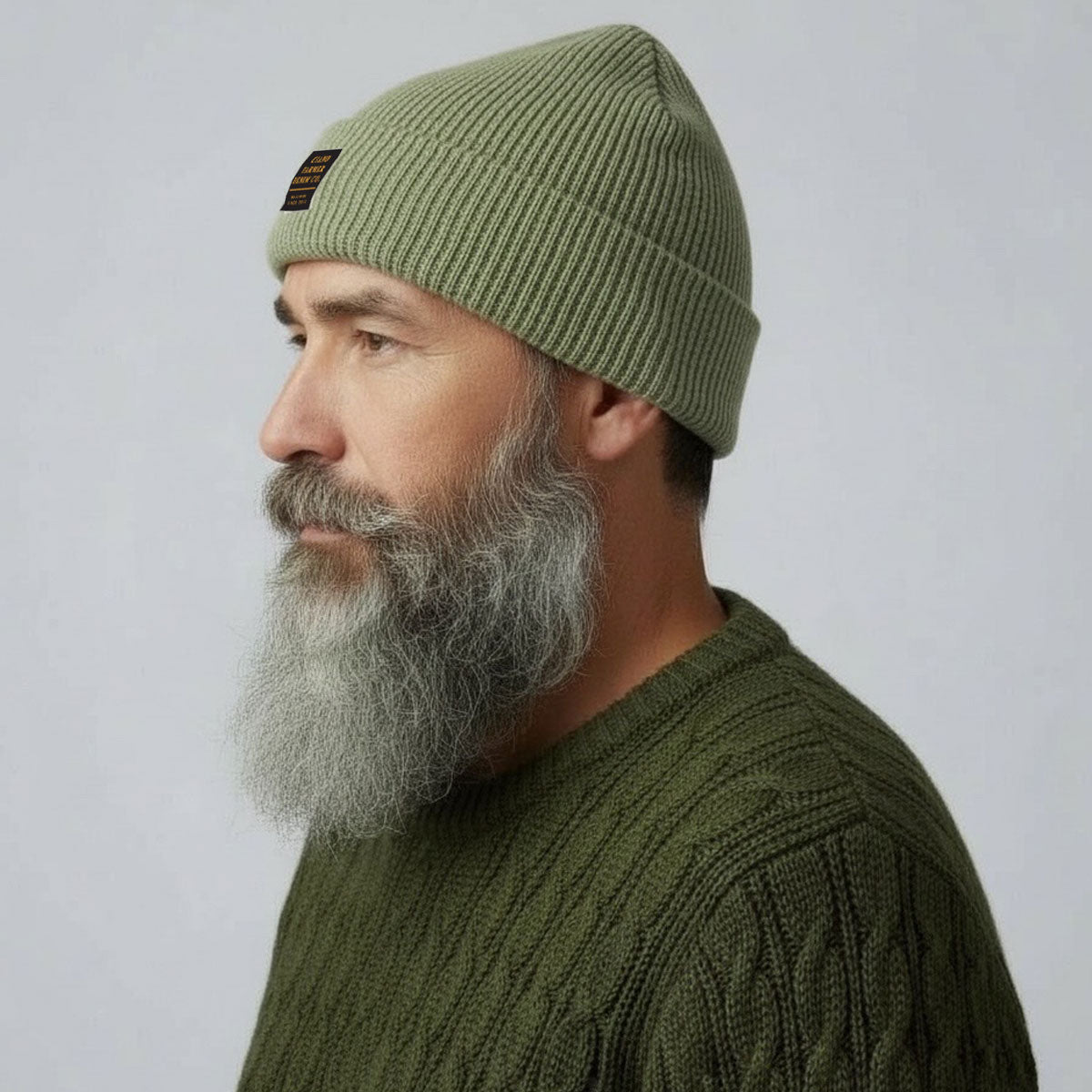 Moss Green Cashmere Merino Wool Beanie Mil Spec