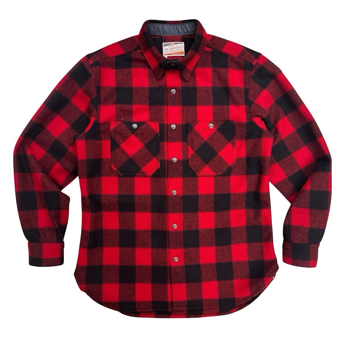 #060 20oz USA Wool Work Shirt Red and Black 2" Buffalo Check