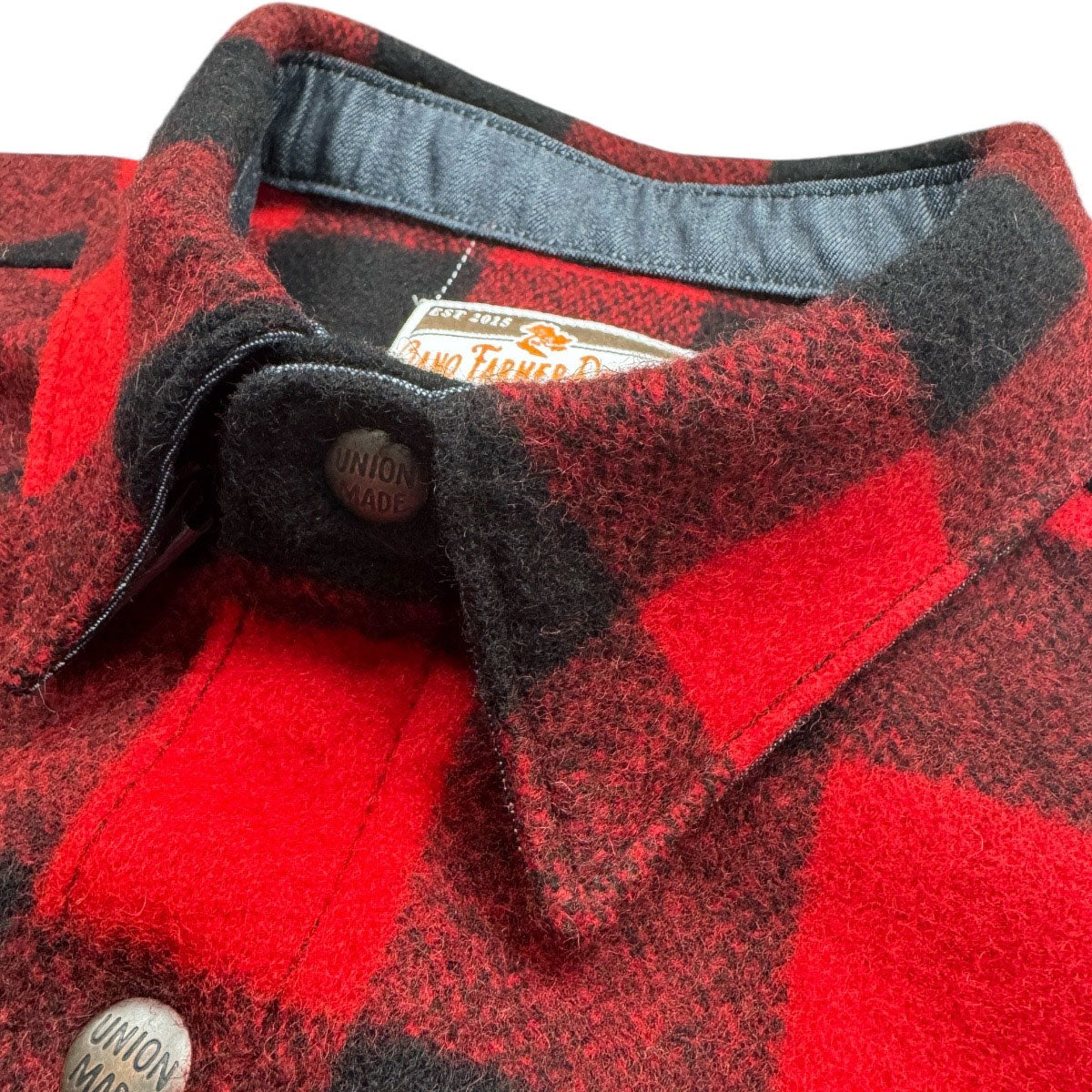 #060 20oz USA Wool Work Shirt Red and Black 2" Buffalo Check