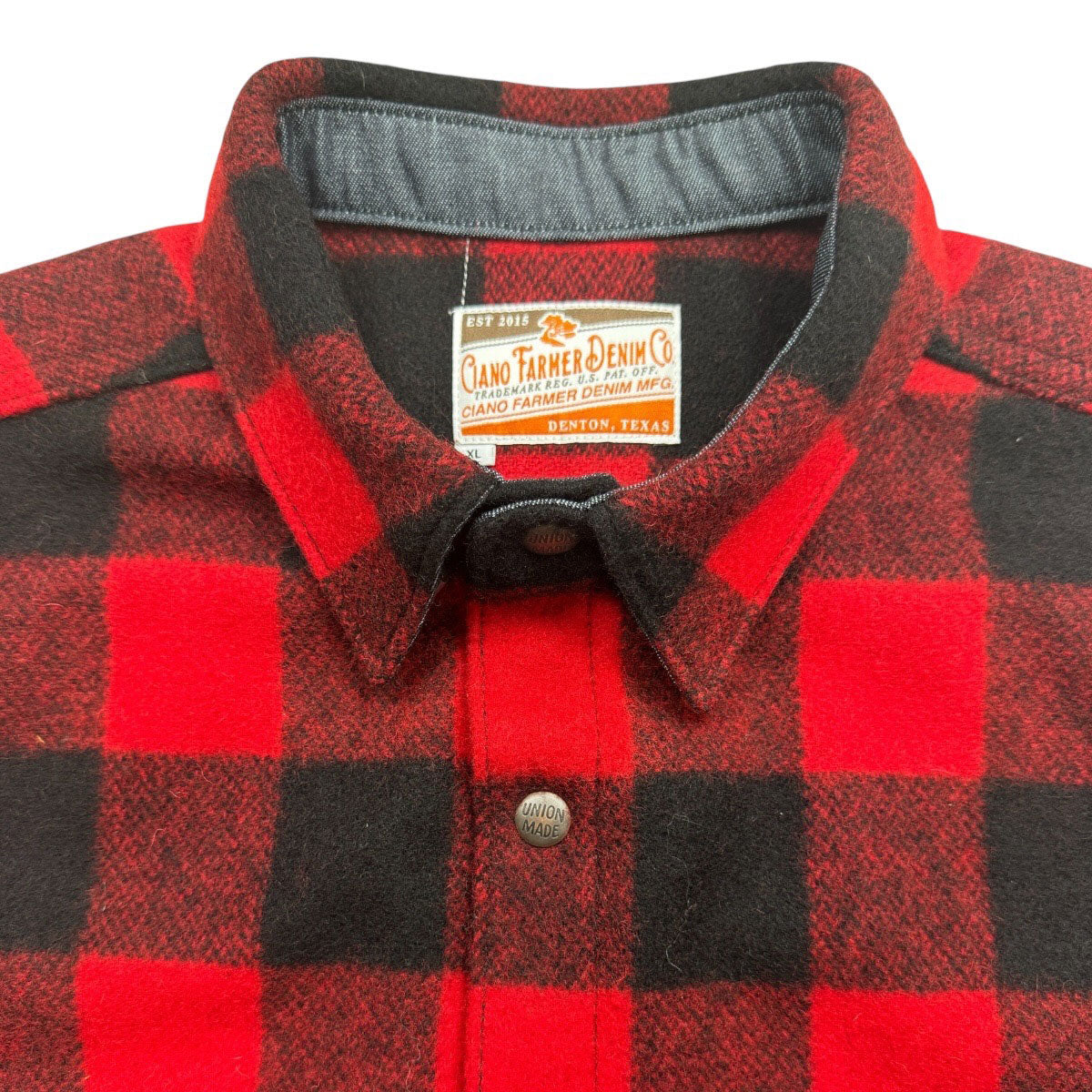 #060 20oz USA Wool Work Shirt Red and Black 2" Buffalo Check