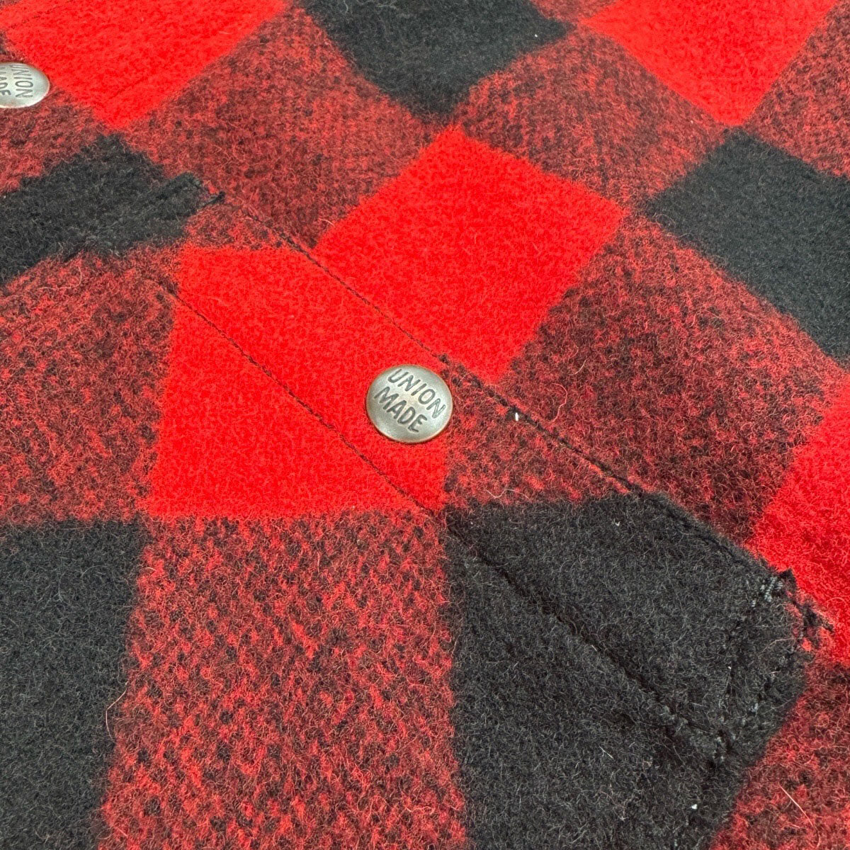 #060 20oz USA Wool Work Shirt Red and Black 2" Buffalo Check