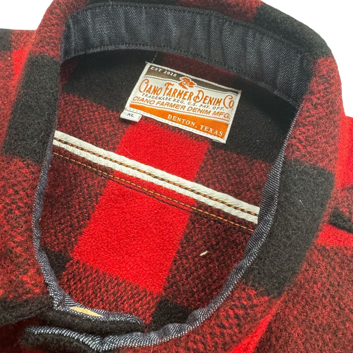 #060 20oz USA Wool Work Shirt Red and Black 2" Buffalo Check
