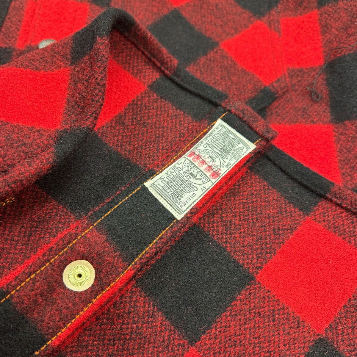 #060 20oz USA Wool Work Shirt Red and Black 2" Buffalo Check