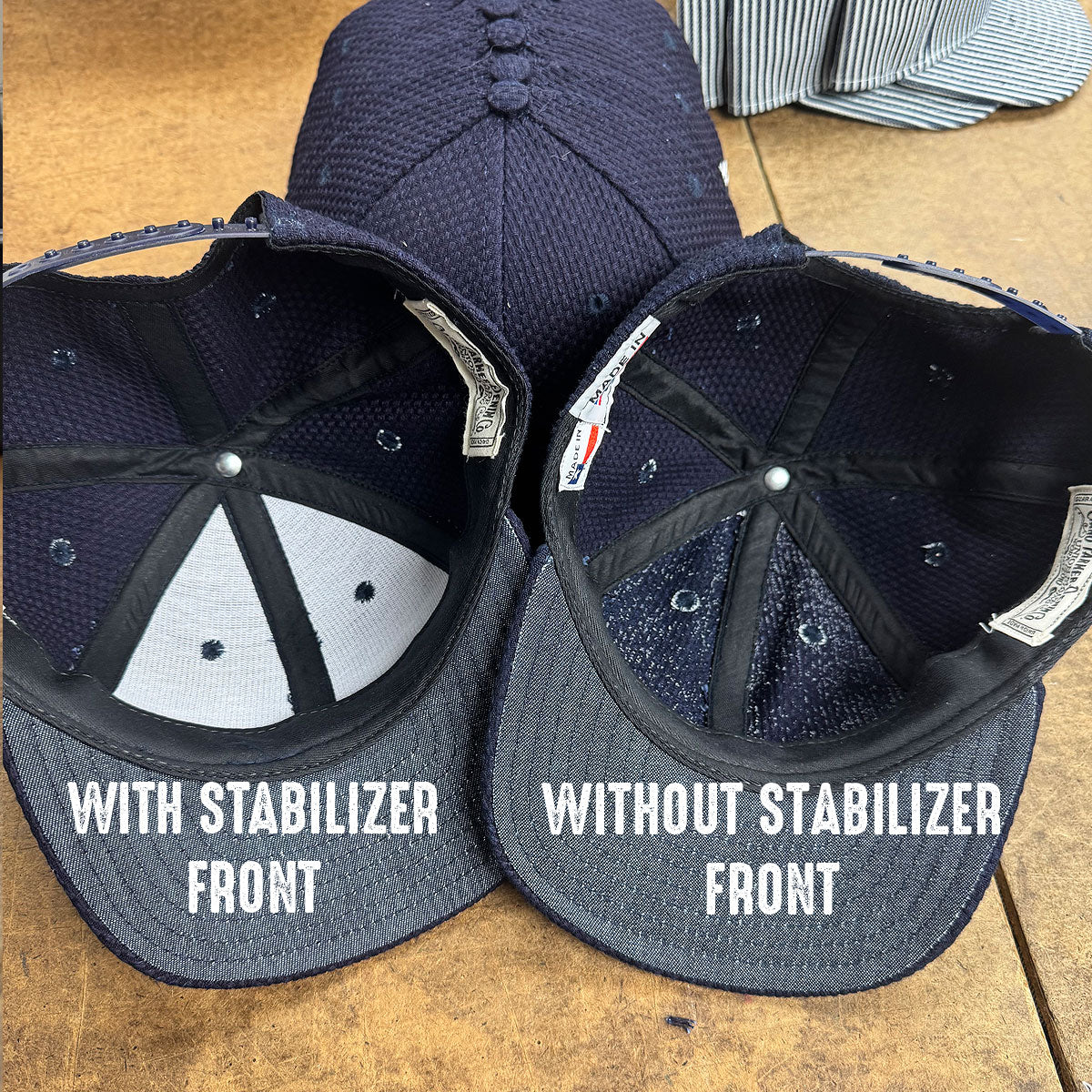 #SA 14oz Sashiko-Indigo Snapback "DAD" HAT- Low Crown