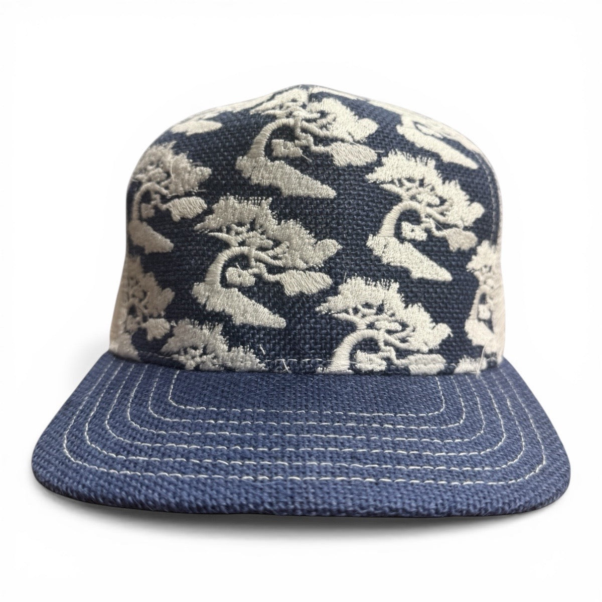 #BUR1 USA Cotton Burlap/Mesh Snapback Embroidery HAT 5 Panel- Mid Crown