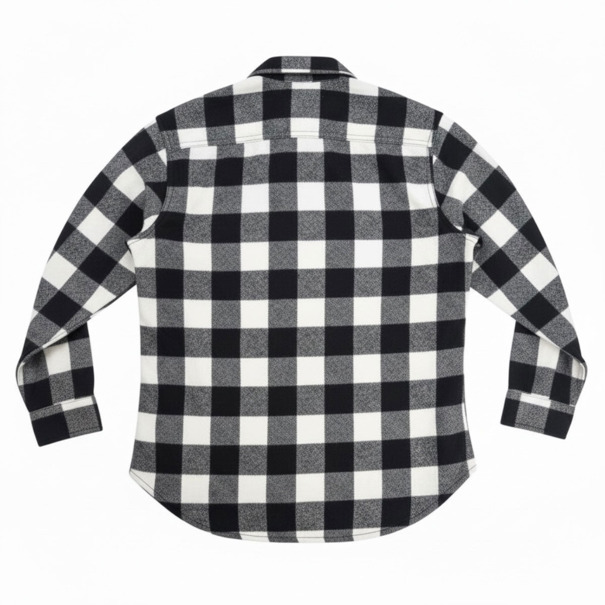 #086 18oz USA Wool Work Shirt White and Black 2" Buffalo Check