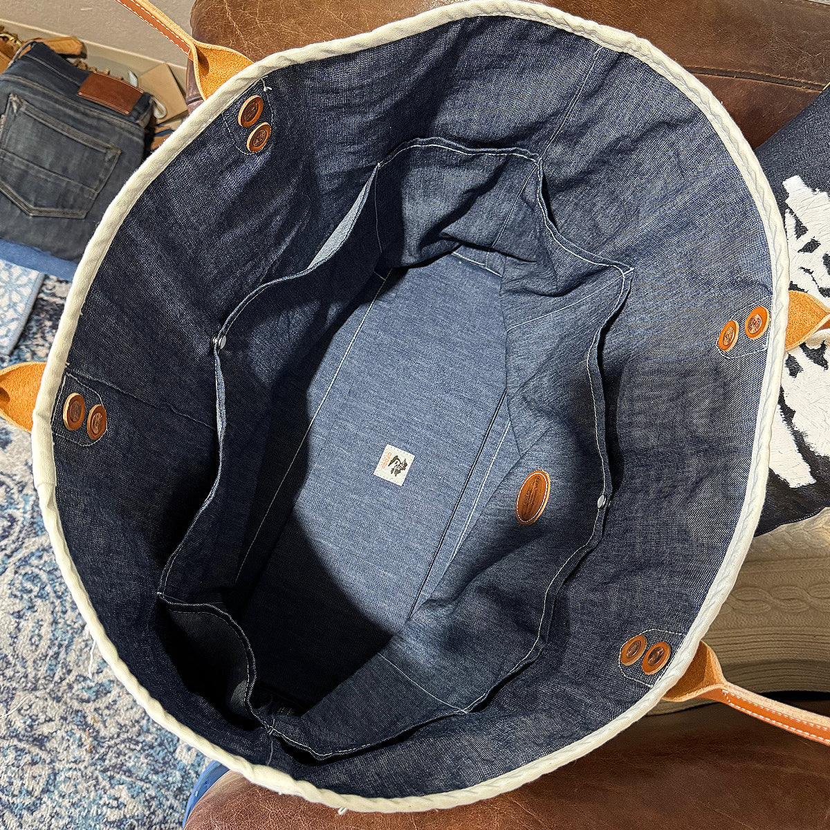 The Extra Large Farm Canvas/Denim Tote Bag