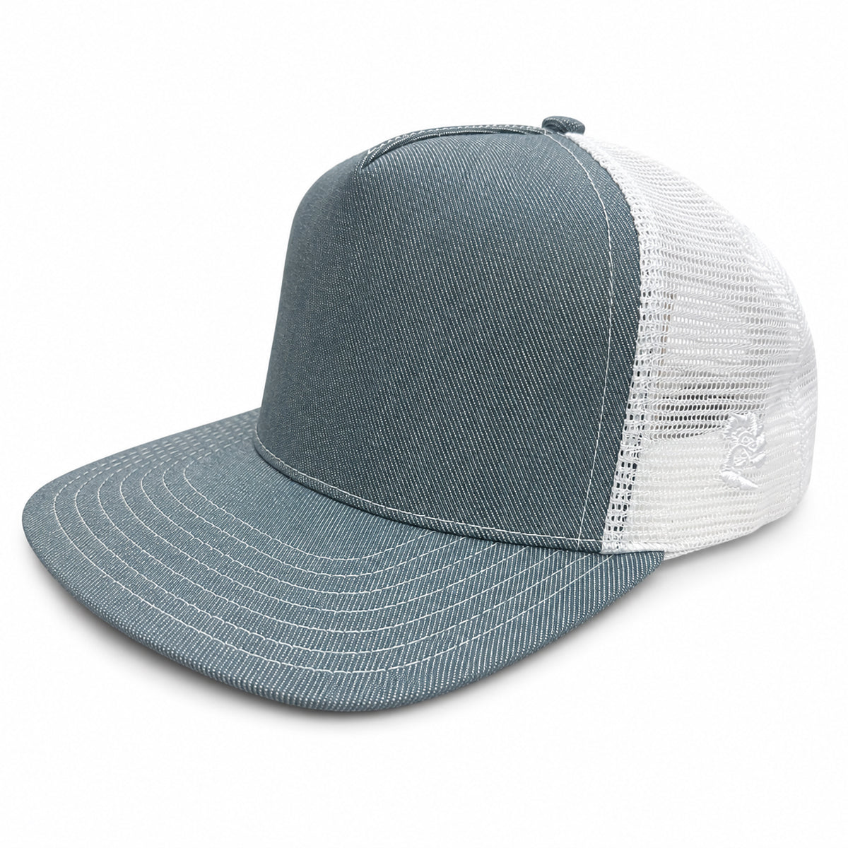 #G651AQ 13oz Japanese Aqua Mesh Snapback HAT 5 Panel - Mid Crown
