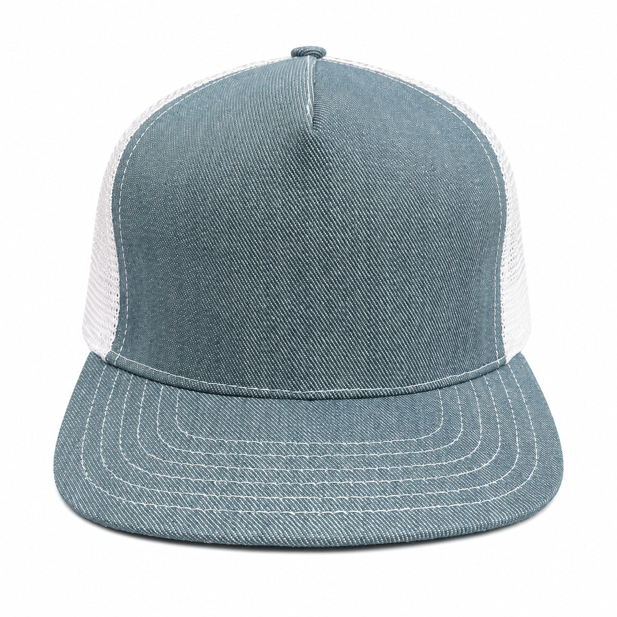 #G651AQ 13oz Japanese Aqua Mesh Snapback HAT 5 Panel - Mid Crown