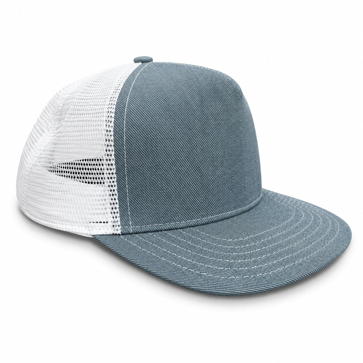 #G651AQ 13oz Japanese Aqua Mesh Snapback HAT 5 Panel - Mid Crown