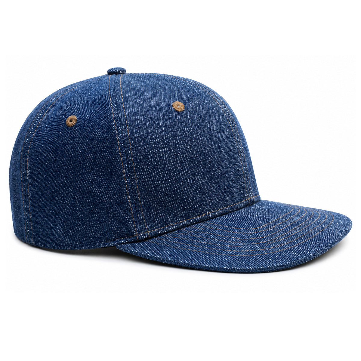 14oz Cone Mills Denim Snapback HAT Blank - Mid Crown