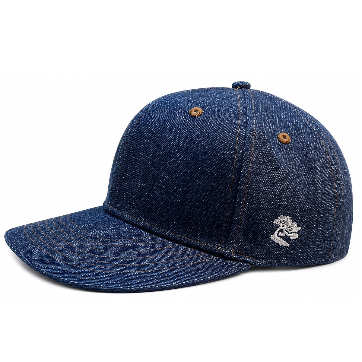 14oz Cone Mills Denim Snapback HAT Blank - Mid Crown