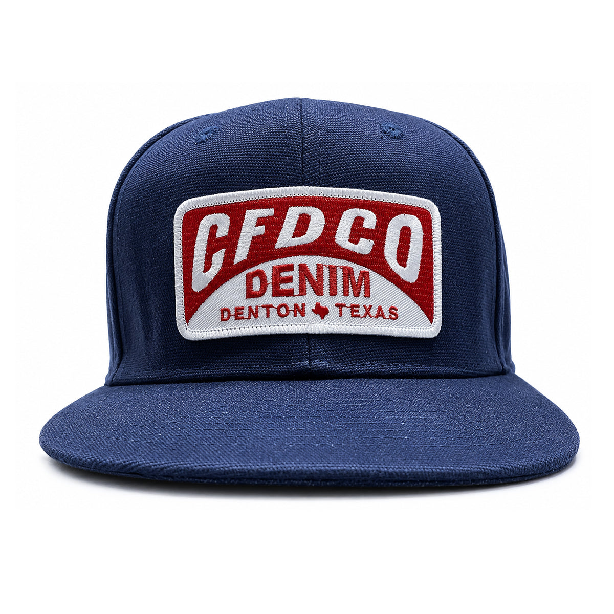 18oz USA Duck Canvas Snapback HAT "NAVY" CFDCo Garage Patch - Mid Crown