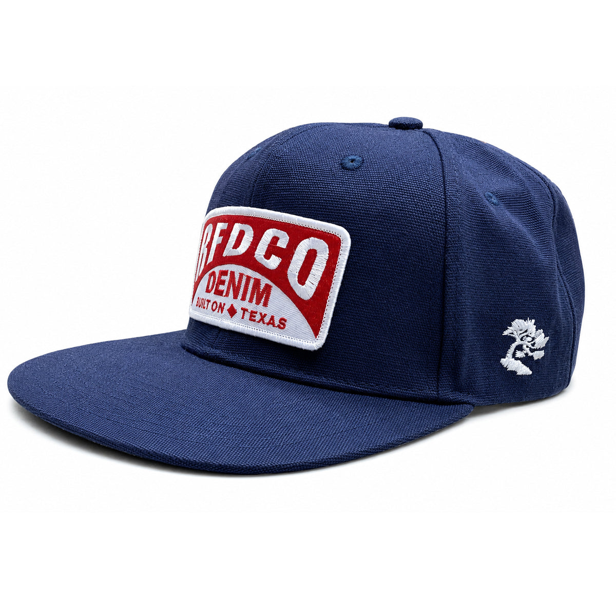 18oz USA Duck Canvas Snapback HAT "NAVY" CFDCo Garage Patch - Mid Crown