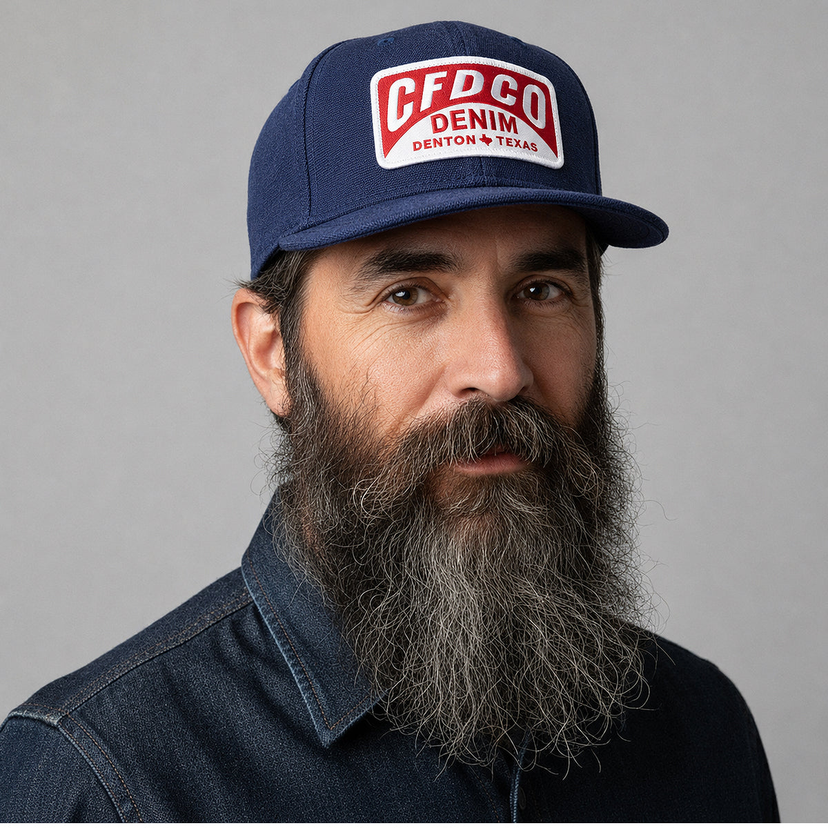 18oz USA Duck Canvas Snapback HAT "NAVY" CFDCo Garage Patch - Mid Crown