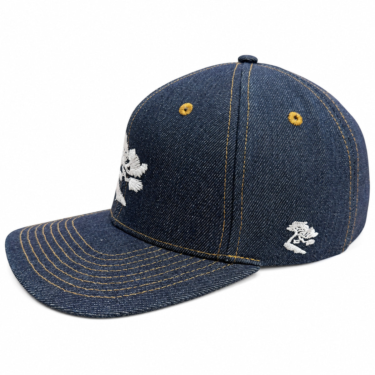14oz Cone Mills Denim Snapback HAT CFDCo Embroidery TM Logo  - Mid Crown