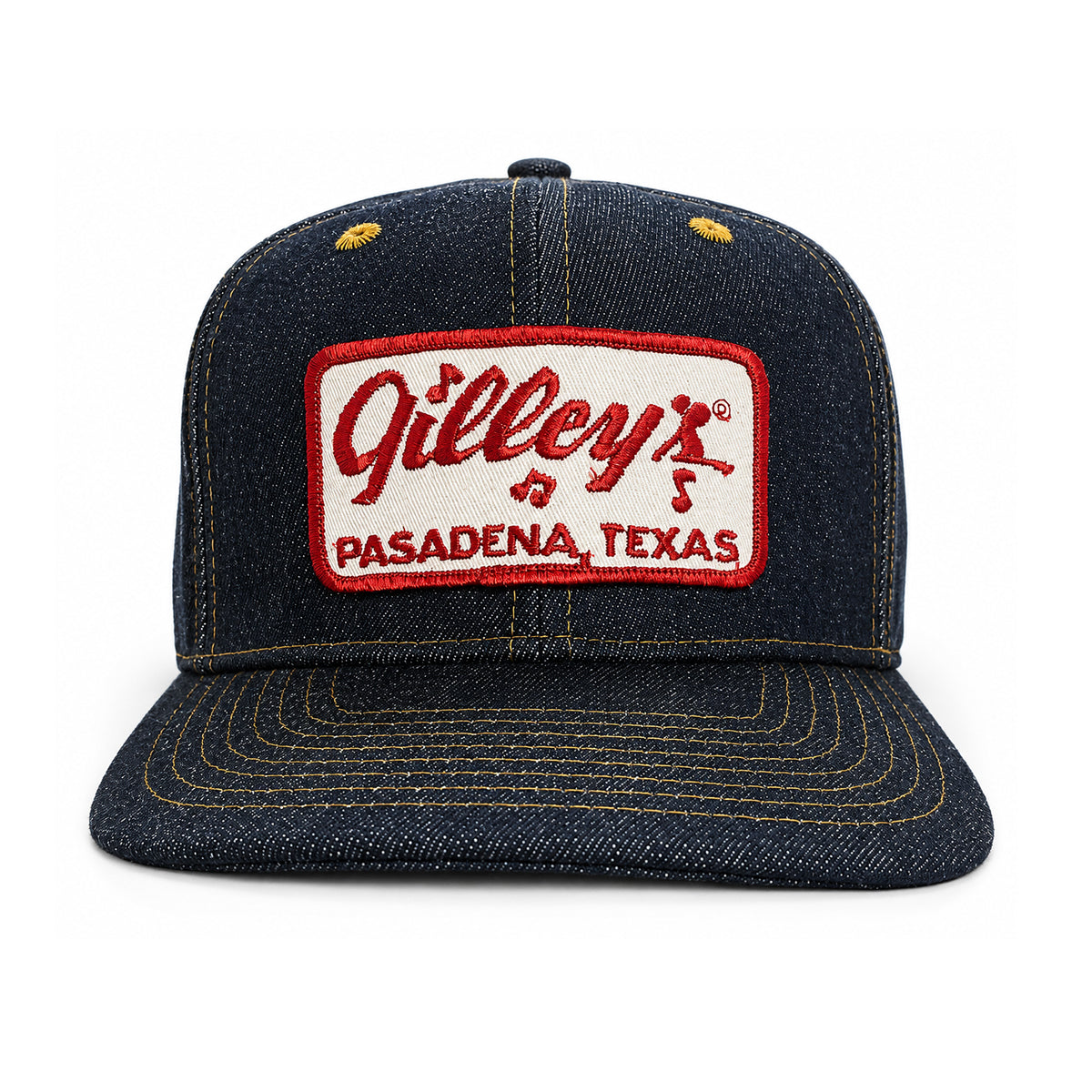 14oz Cone Mills Denim Snapback Trucker - Gilley's Patch 1970s