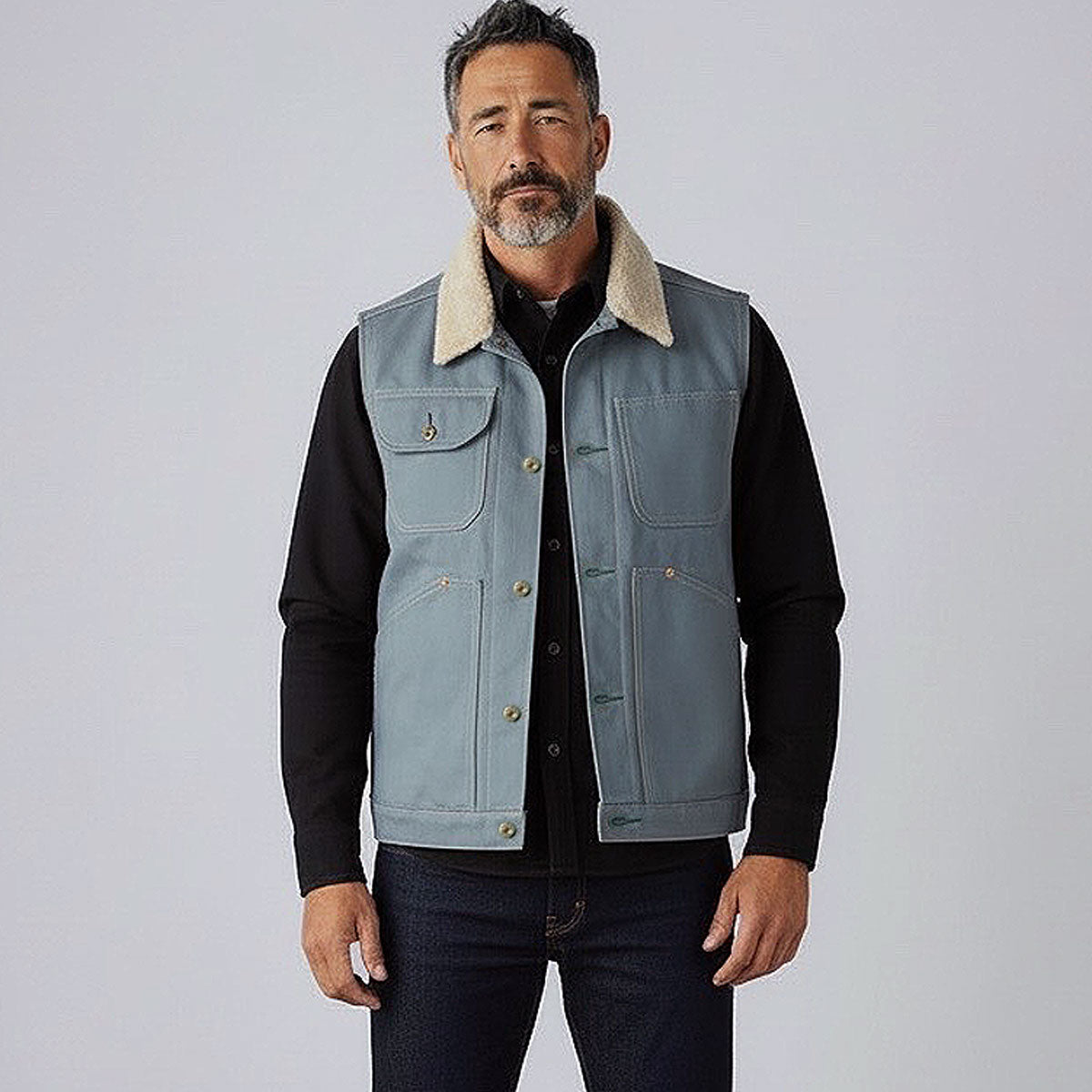 OPSTK #133 12oz Duck Canvas "Hamby" Vest Seagrass "Slim Fit"