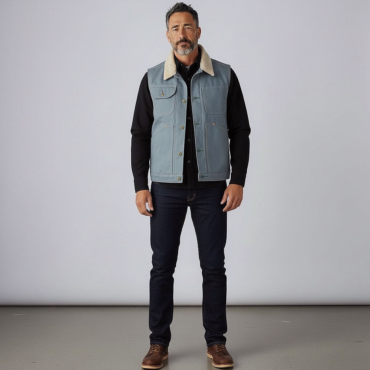 OPSTK #133 12oz Duck Canvas "Hamby" Vest Seagrass "Slim Fit"