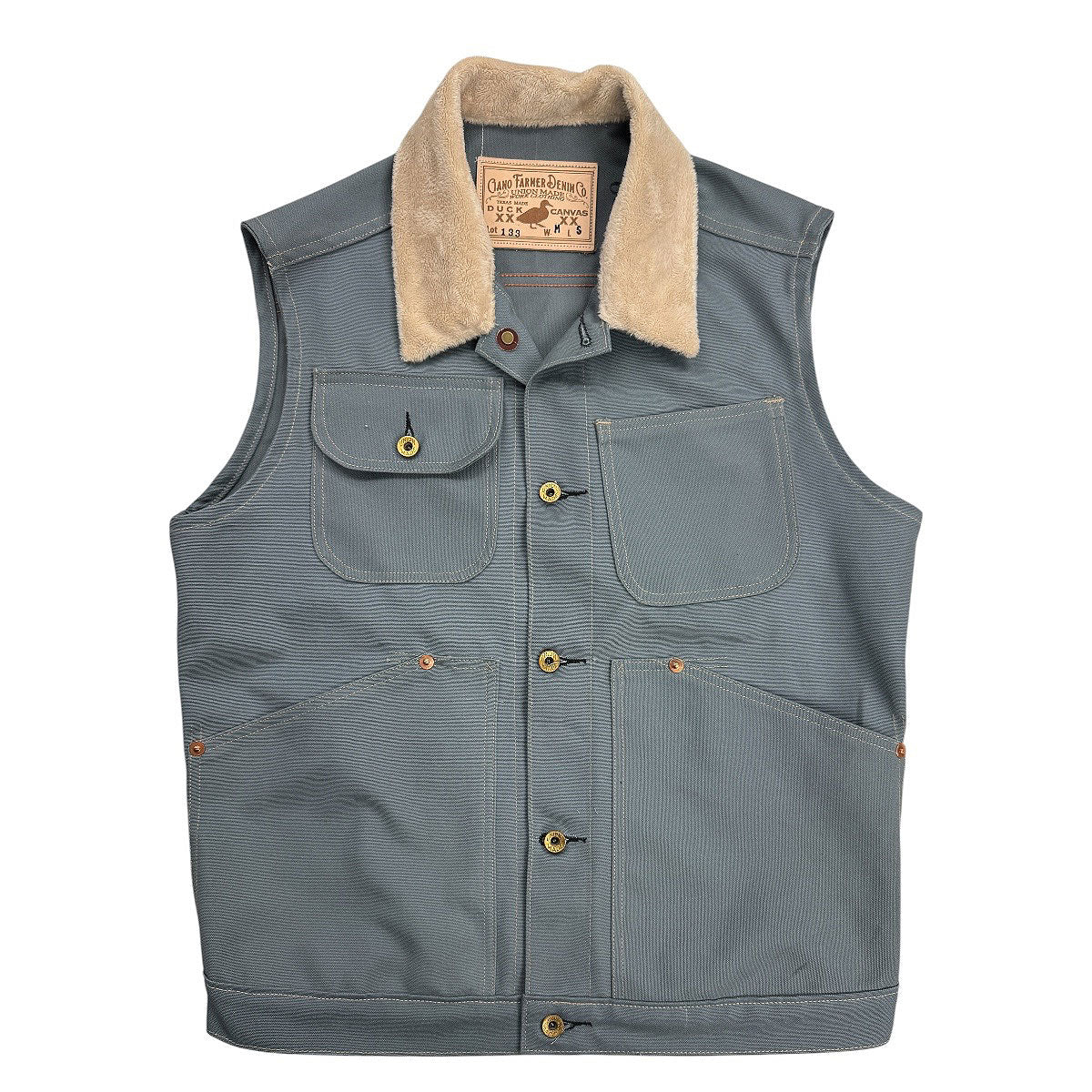 OPSTK #133 12oz Duck Canvas "Hamby" Vest Seagrass "Slim Fit"