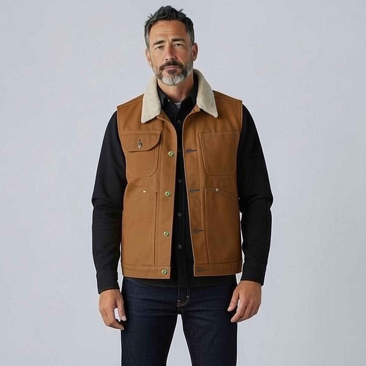 #133 12oz Duck Canvas "Hamby" Vest Ochre