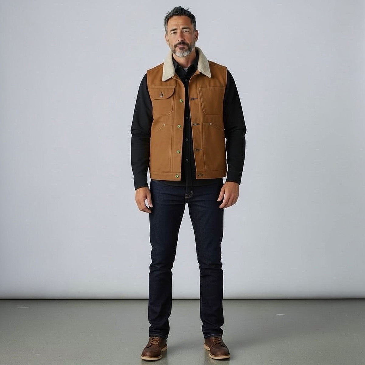 #133 12oz Duck Canvas "Hamby" Vest Ochre