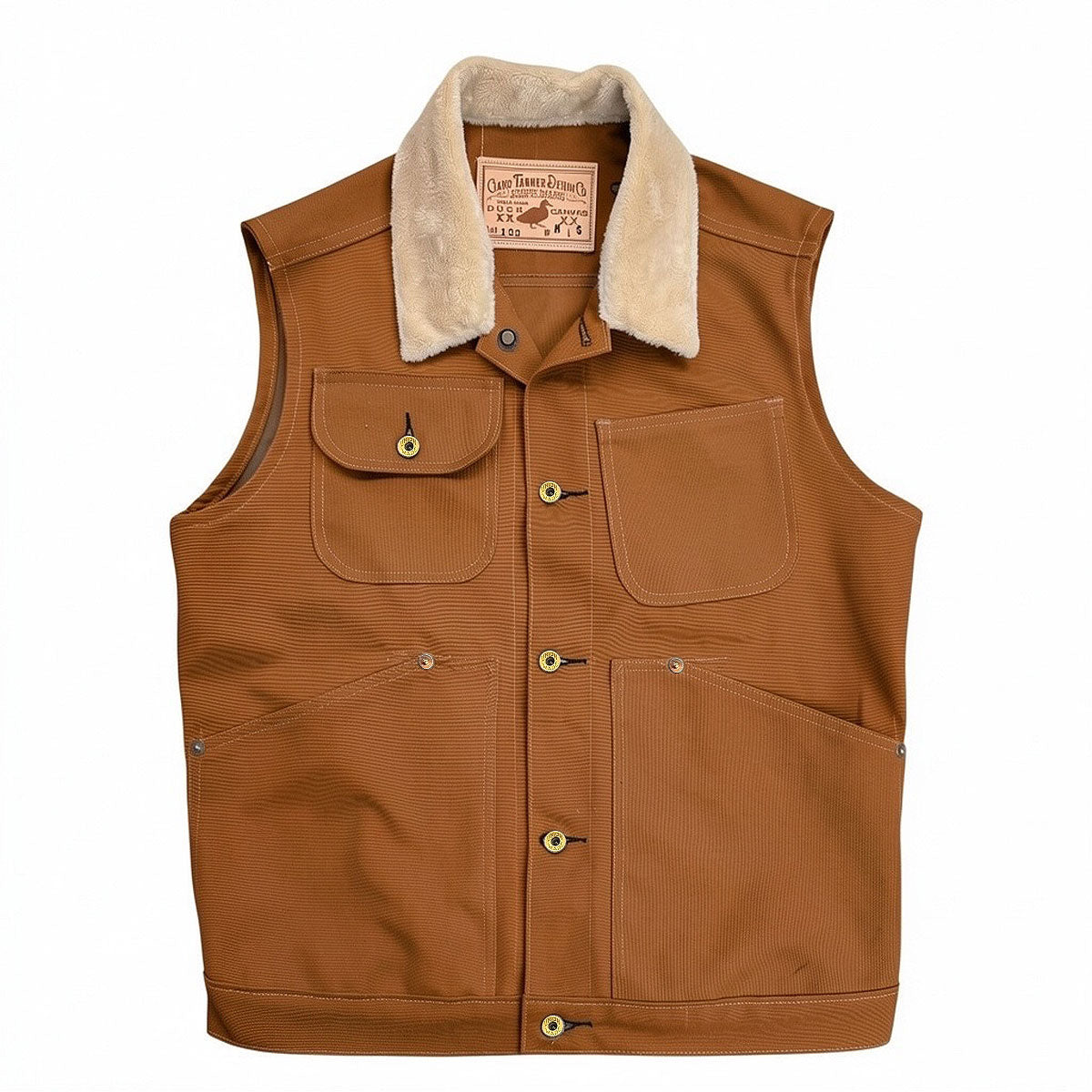 #133 12oz Duck Canvas "Hamby" Vest Ochre