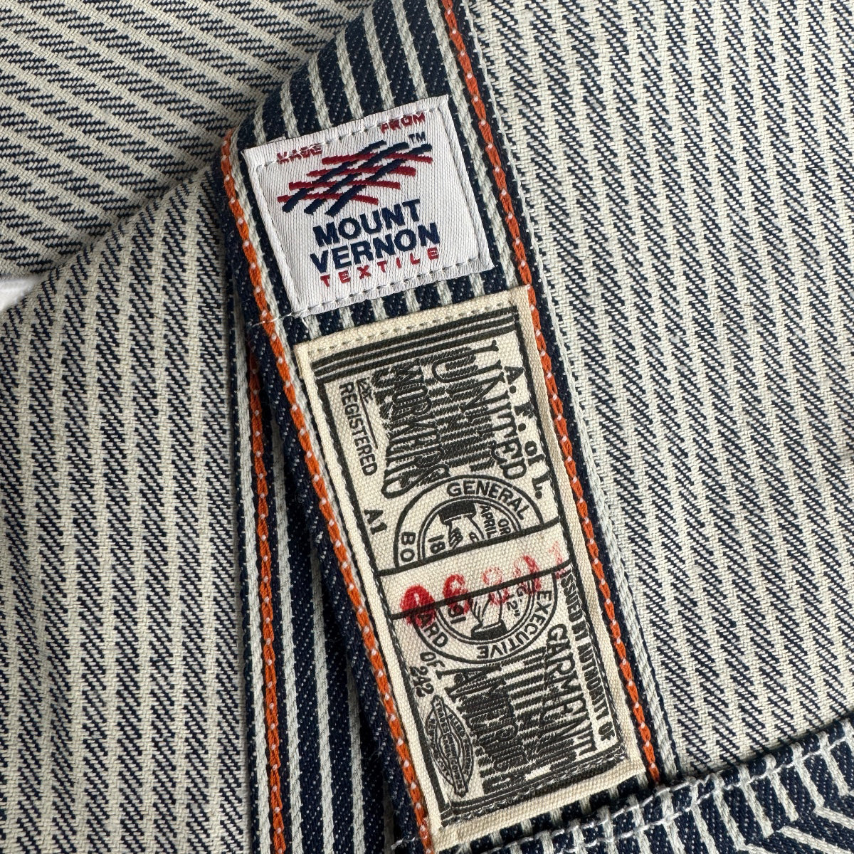 #HIC 10oz MV Mills Hickory Stripe Saw Tooth Work Shirt Long Sleeve