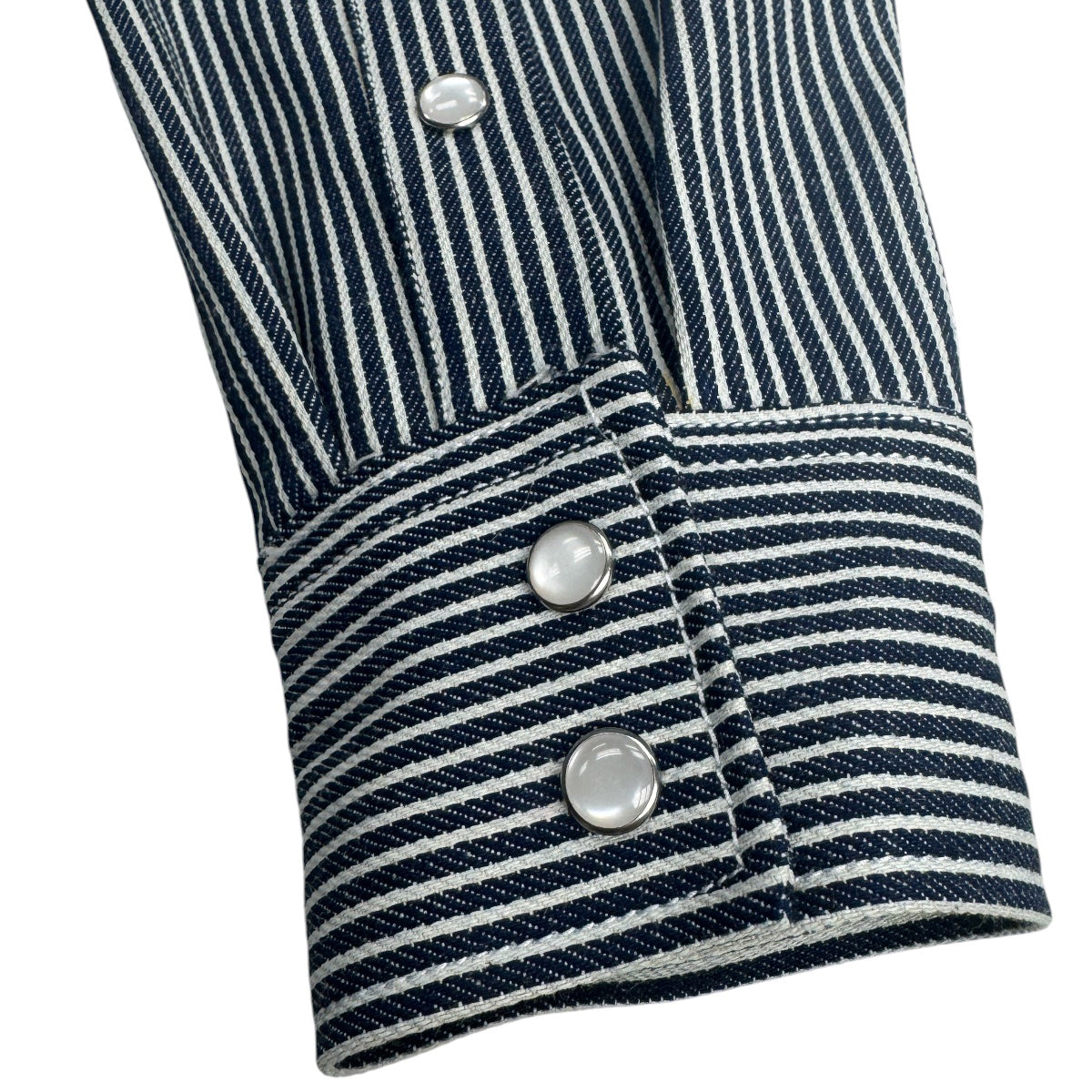#HIC 10oz MV Mills Hickory Stripe Saw Tooth Work Shirt Long Sleeve