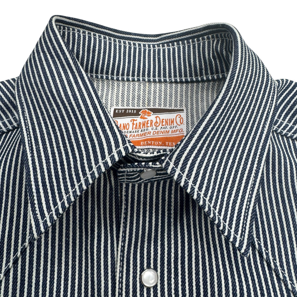 #HIC 10oz MV Mills Hickory Stripe Saw Tooth Work Shirt Long Sleeve