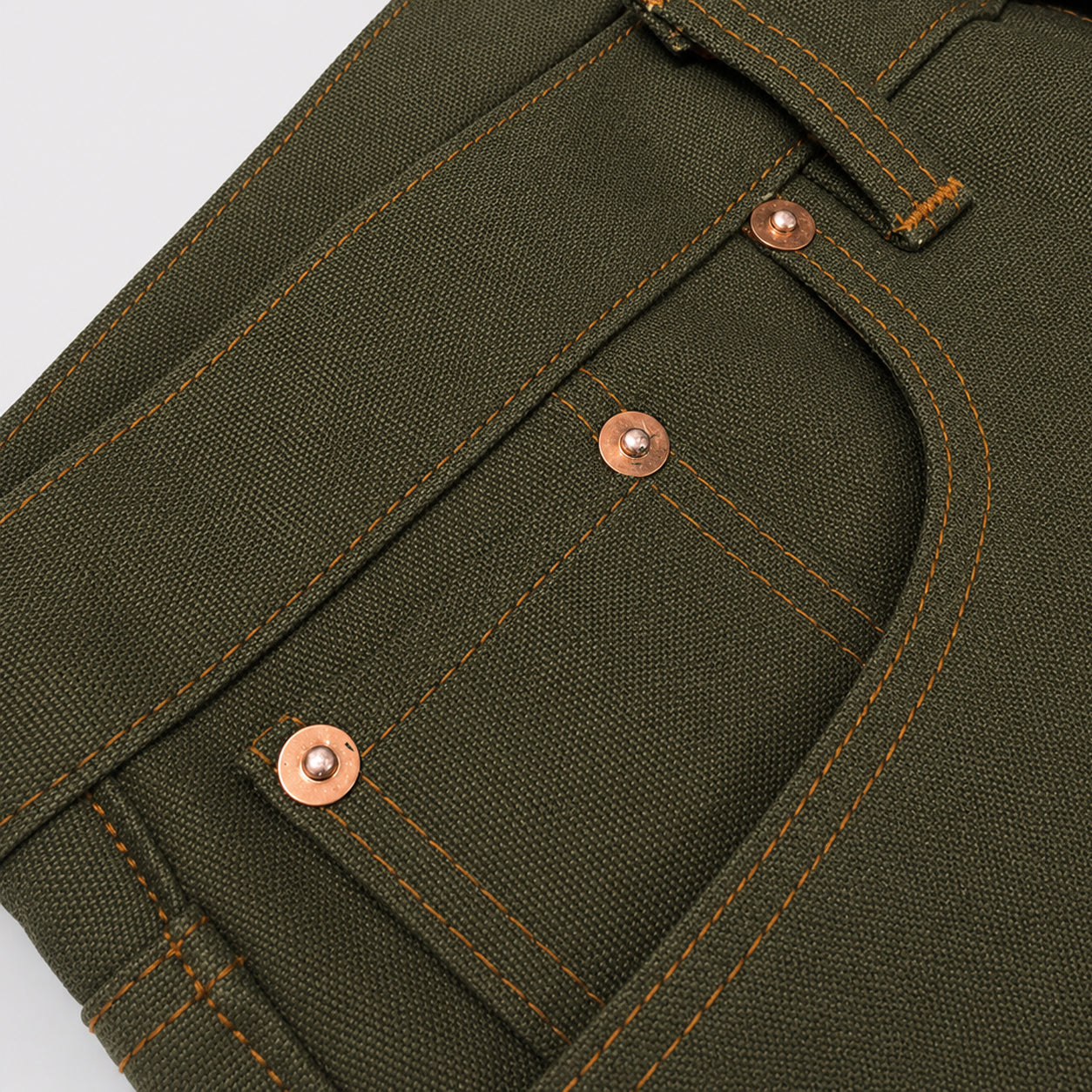 18oz Duck Canvas Green Vintage Selvedge