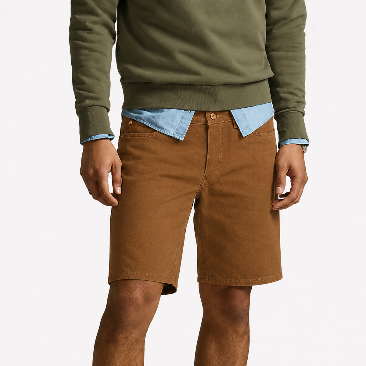OPSTK #133 12oz Duck Canvas Mid OCHRE Brown 5 Pocket Short [905 Regular Fit]