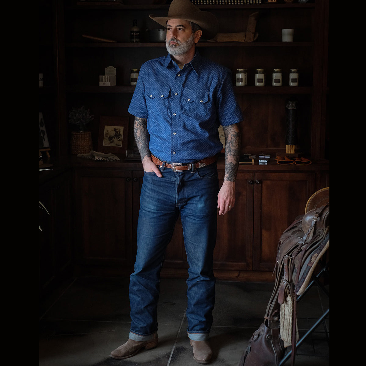 6oz Japanese Nara Blue Saw Tooth Workshirt / Made in Texas