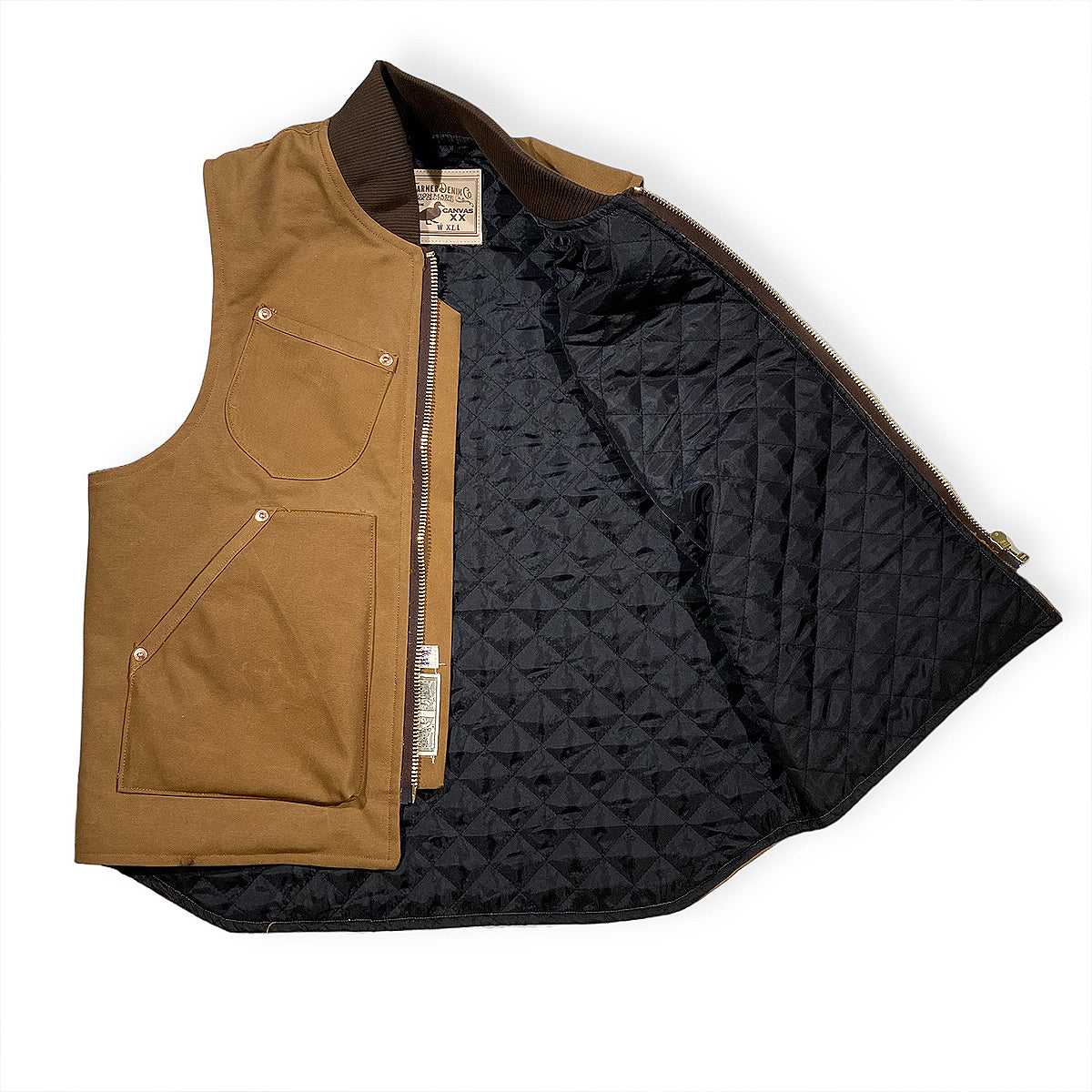 12oz Ochre Duck Canvas Workman Waistcoat Lined