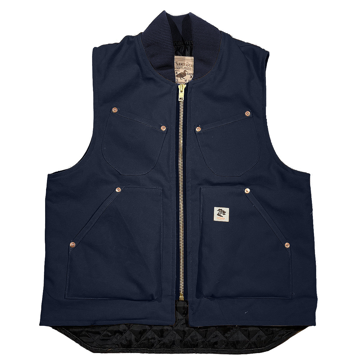 12oz Navy Duck Canvas Workman Waistcoat Lined