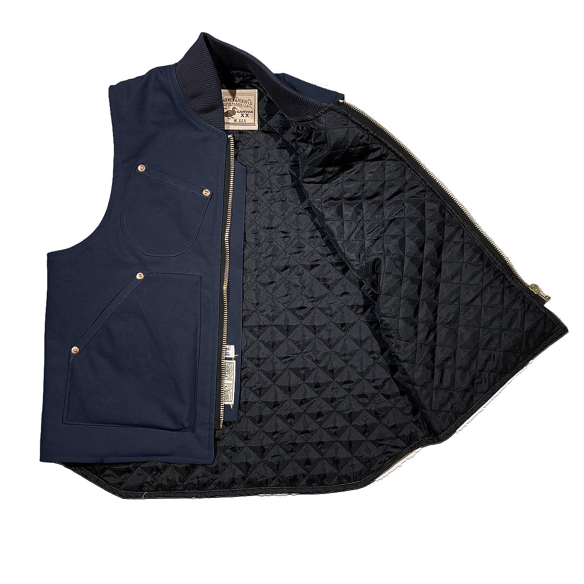 12oz Navy Duck Canvas Workman Waistcoat Lined