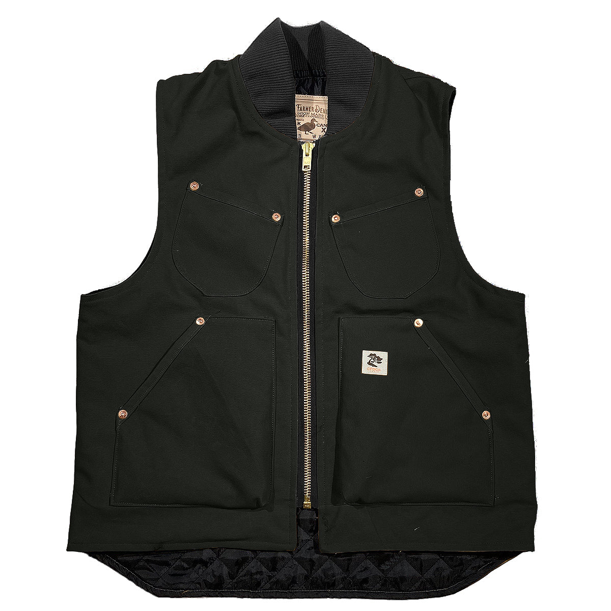 12oz Olive Duck Canvas Workman Waistcoat Lined