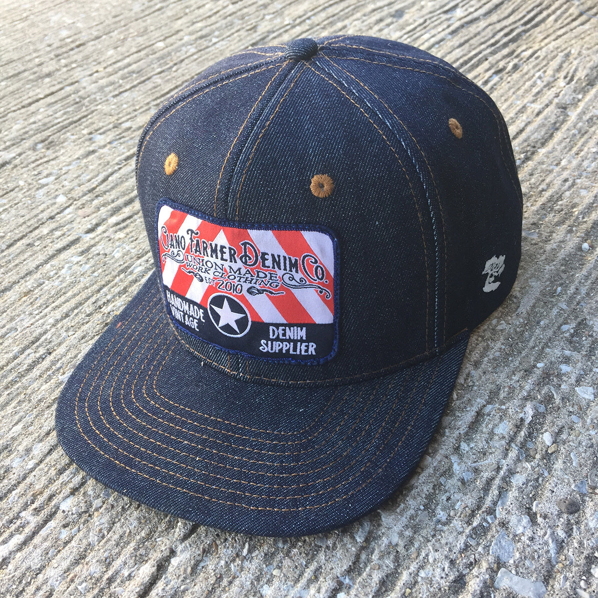14oz TEXAS Denim Snapback HAT Embroidery Patch