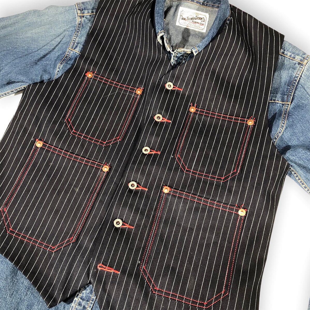 Waistcoat TYPE IH [ ICHIRO HACHIYA ] 13.5oz Japanese Indigo/Indigo WABASH White Selvage