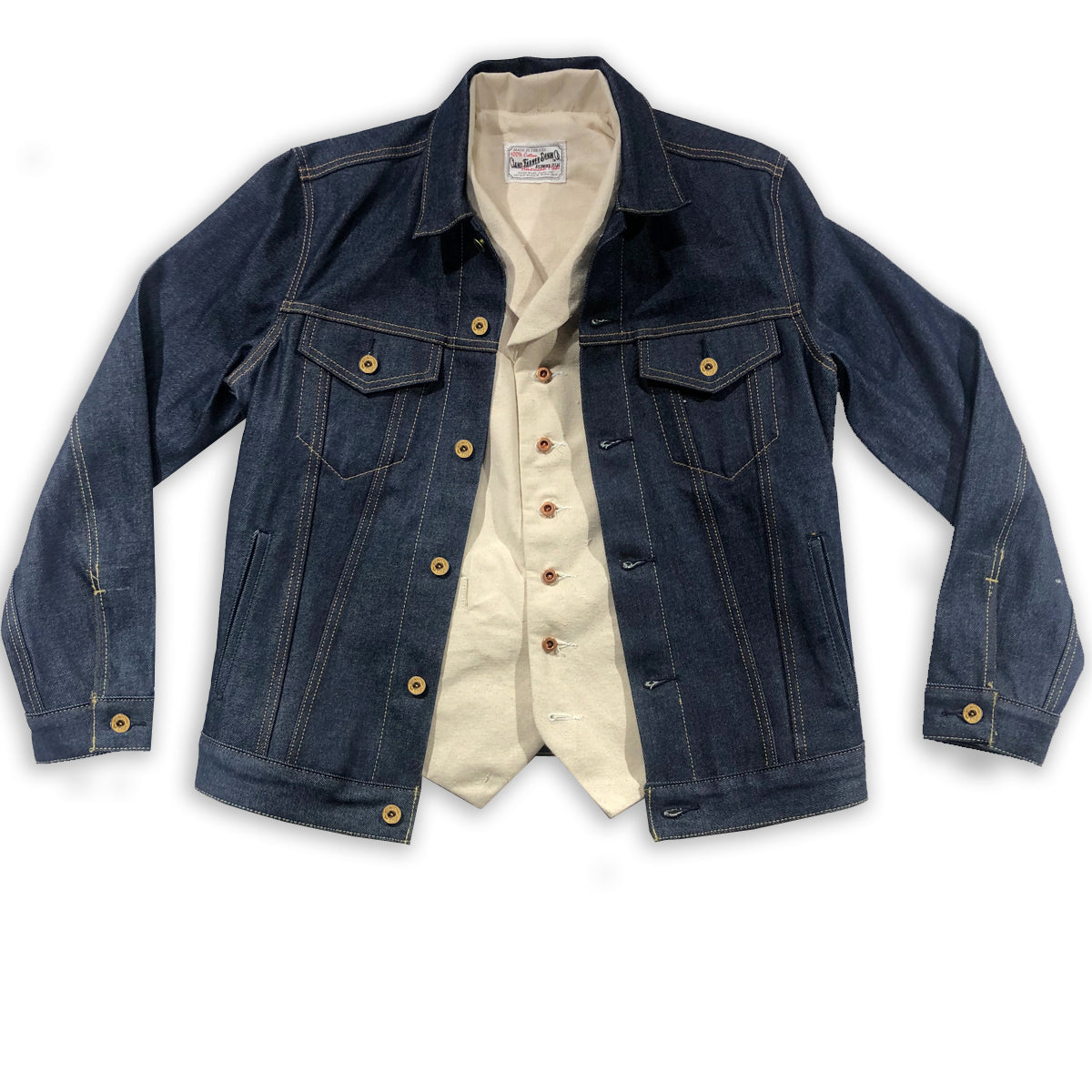 12oz Off White Natural Duck Canvas Type D Waistcoat
