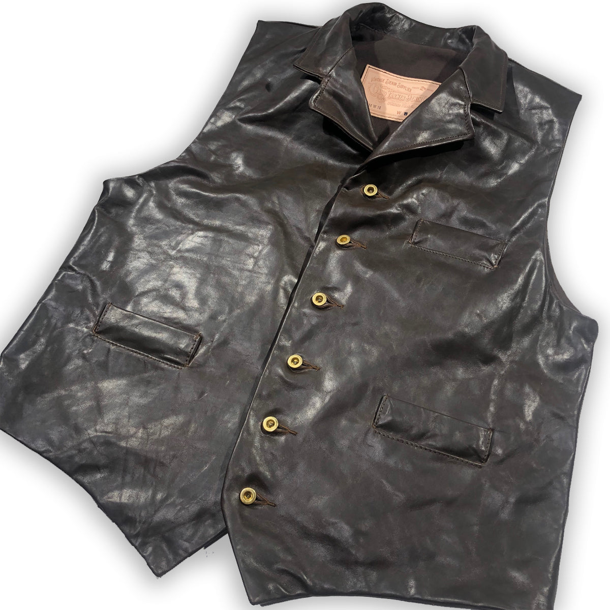 2/3oz Coffee Brown Horse LEATHER "Type B" Waistcoat