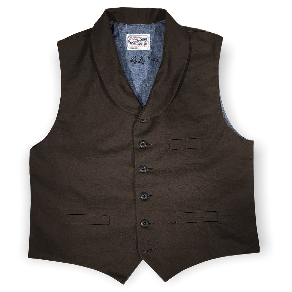 12oz Brown Duck Canvas Type D Waistcoat