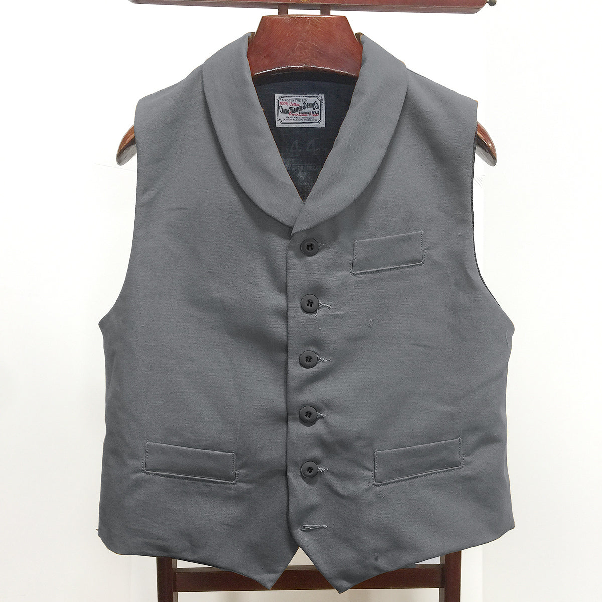 12oz Grey Duck Canvas Type D Waistcoat