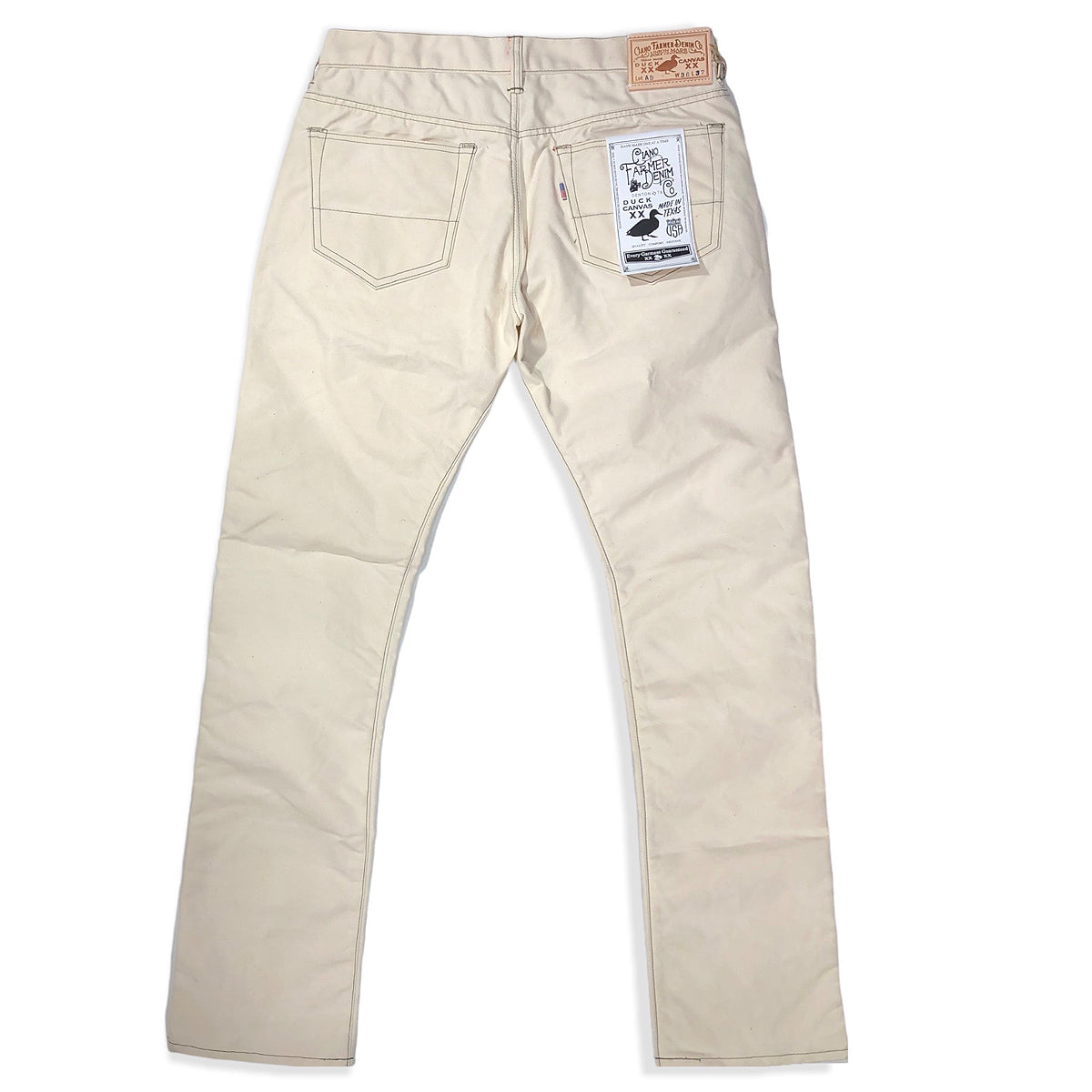 12oz Duck Canvas Off White 5 POCKET Version