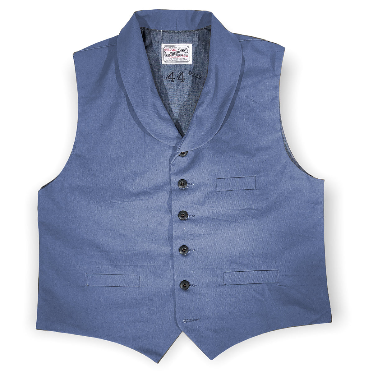 12oz Colonial Blue Duck Canvas Type D Waistcoat