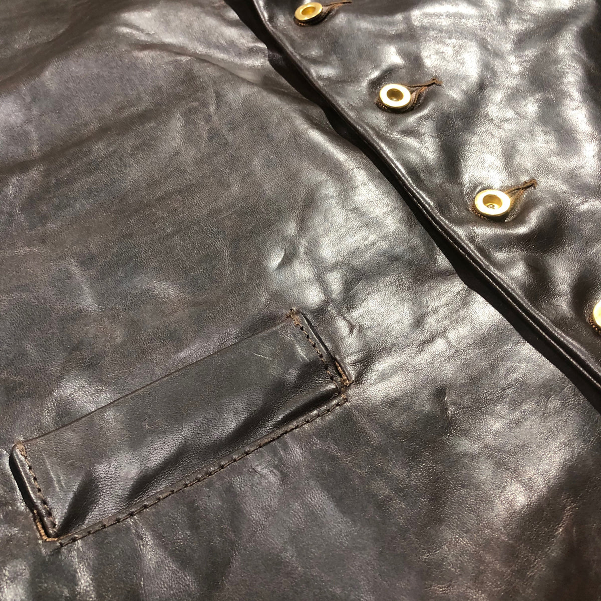 2/3oz Coffee Brown Horse LEATHER "Type B" Waistcoat